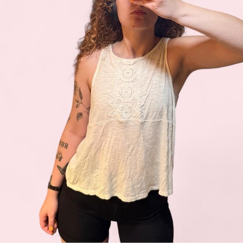 Aeropostale Ivory Lace Babydoll Tank Top Fairycore Cottagecore 2073AF14 Large